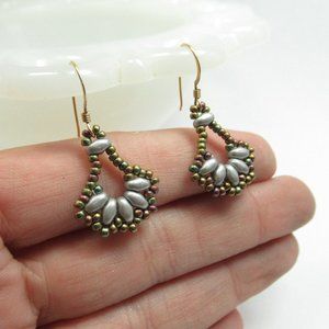 Beaded Fan Earrings
